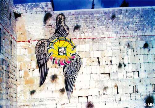 The added wings because of the 'corner or angle' in the Wailing Wall